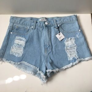 NWT Distressed Denim High Rise Shorts